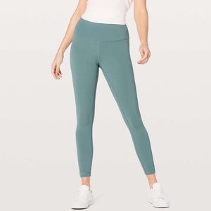 Lululemon Wunder Under Hi-Rise 7/8 Tight in Mystic Green